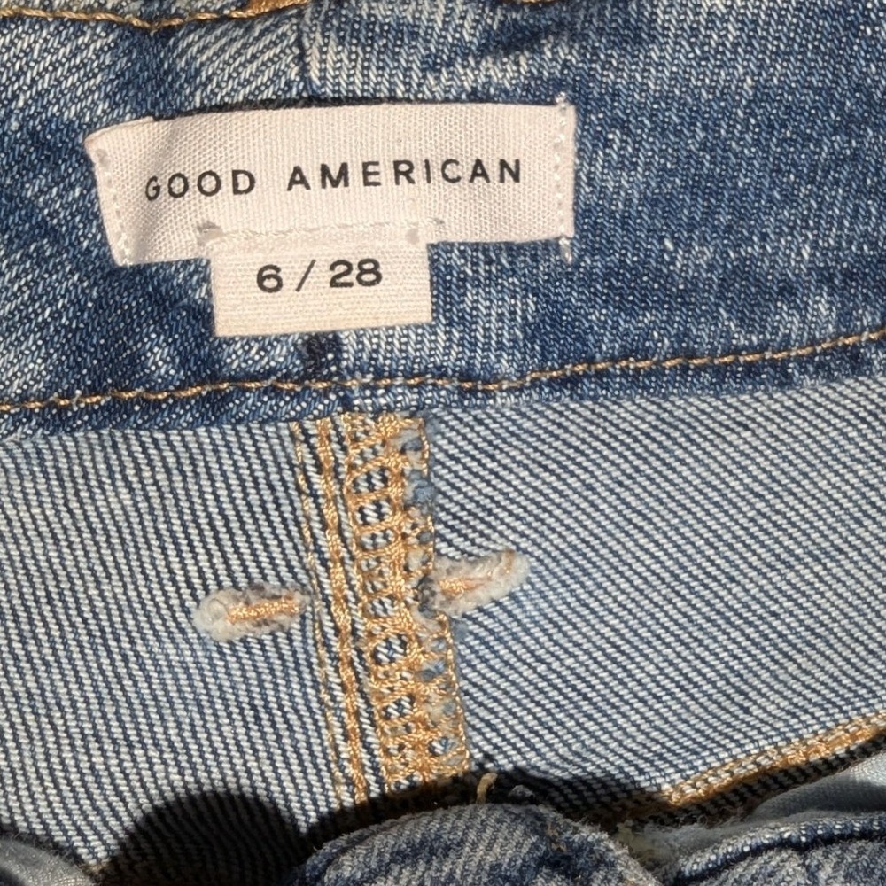 Good American Good Waist Palazzo High Rise Wide Leg Jeans Blue Size 6/28 - Picture 4 of 10